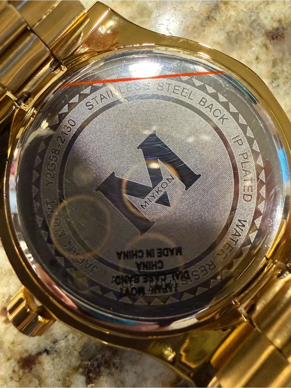 MIYKON Women's Gold Tone Stainless Steel Quartz Watch - 30m Water-Resistant
